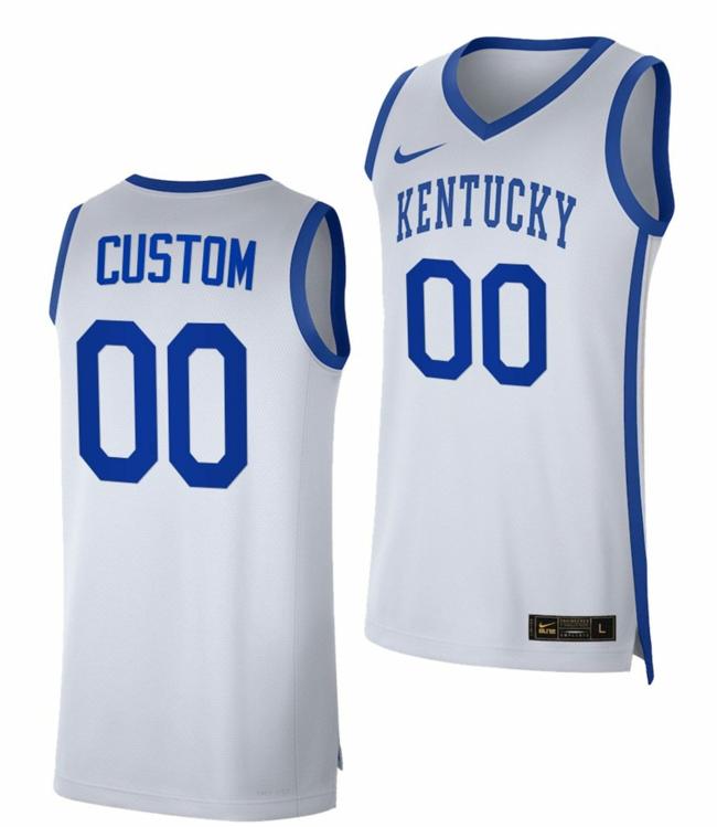 Men's Custom Kentucky Wildcats Jersey Name and Number College Basketball 2022-23 White