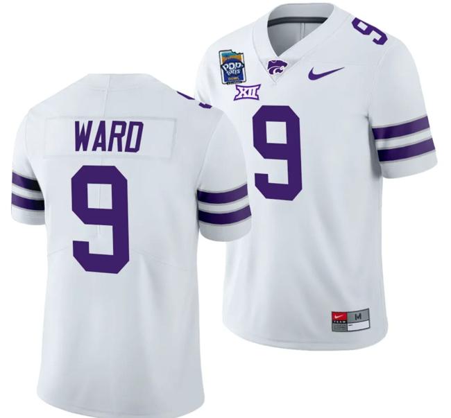 Men's Treshaun Ward Jersey #9 Kansas State Wildcats 2023 Pop-Tarts Bowl Football White