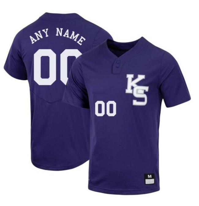 Men's Custom Kansas State Wildcats Jersey Name and Number Baseball NCAA College Purple