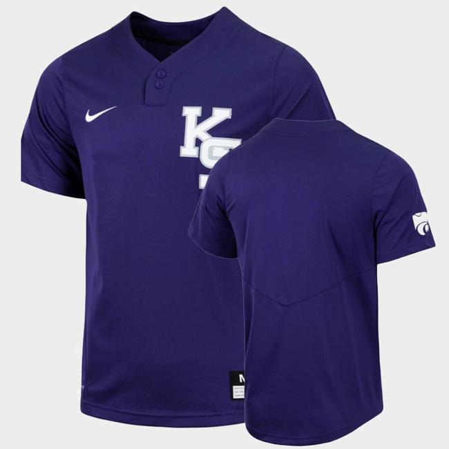 Men's Kansas State Wildcats Custom Name Number White College Baseball Jersey