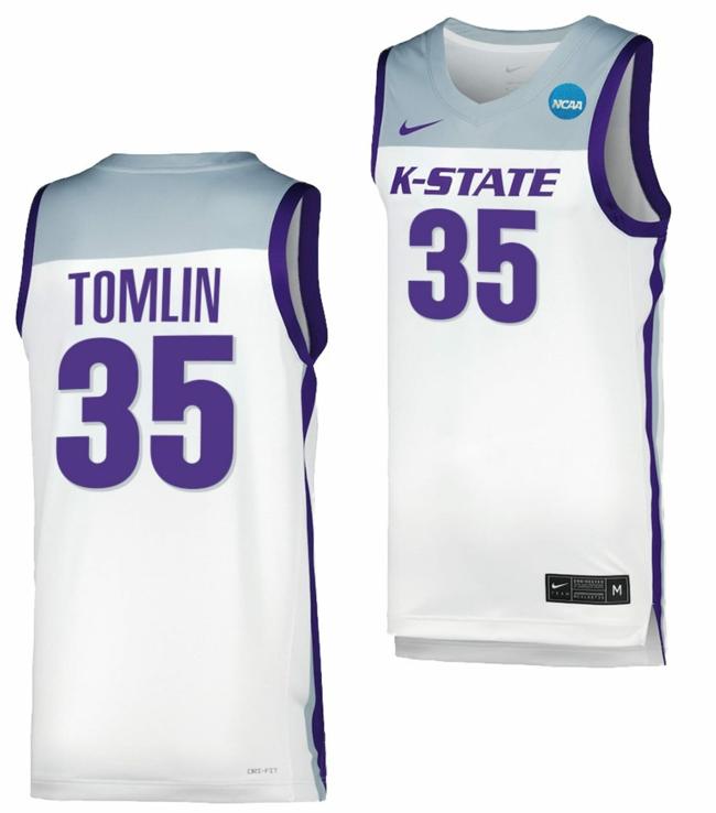 Men's Nae Qwan Tomlin Jersey Kansas State Wildcats College Basketball 2023 NCAA March Madness White #35