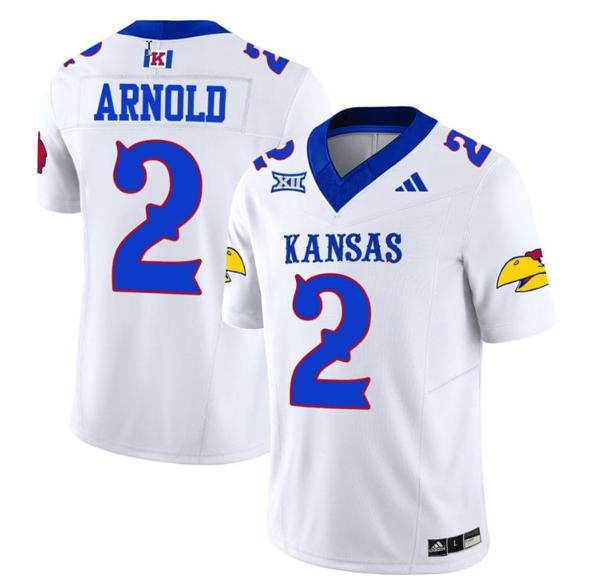 Men's Lawrence Arnold Jersey #2 Kansas Jayhawks Blackhawk Vapor Limited Football White