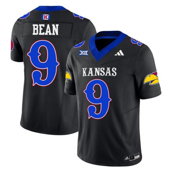 Men's Jason Bean Jersey #9 Kansas Jayhawks Blackhawk Vapor Limited Football Black