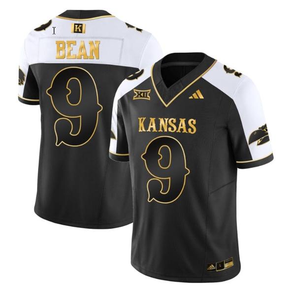 Men's Jason Bean Jersey #9 Kansas Jayhawks Blackhawk Gold Vapor Football Alternate