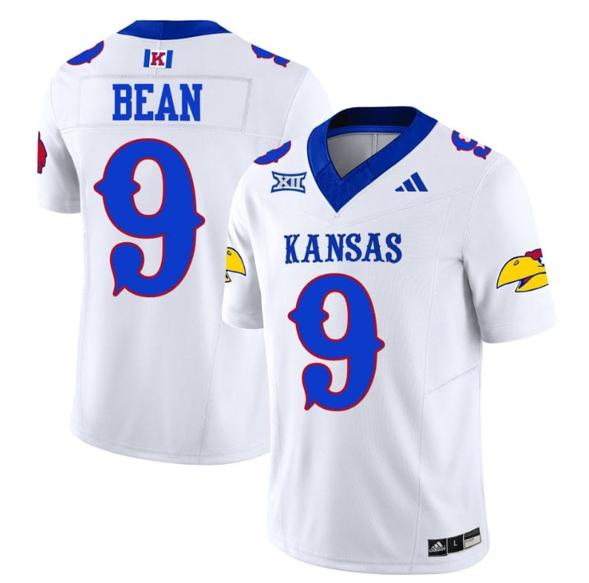 Men's Jason Bean Jersey #9 Kansas Jayhawks Blackhawk Vapor Limited Football White