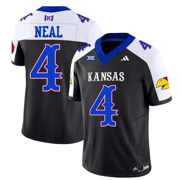 Men's Devin Neal Jersey #4 Kansas Jayhawks Blackhawk Vapor Limited Football Alternate