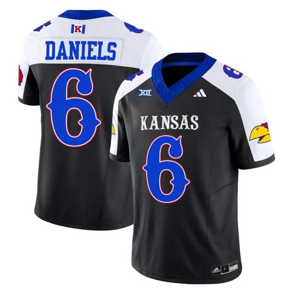 Men's Jalon Daniels Jersey #6 Kansas Jayhawks Blackhawk Vapor Limited Football Alternate