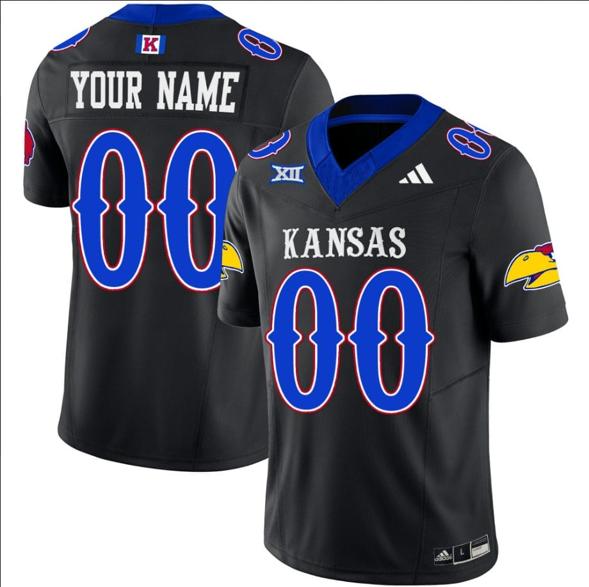 Men's Custom Kansas Jayhawks Jersey Name and Number Vapor Limited Football Stitched Black