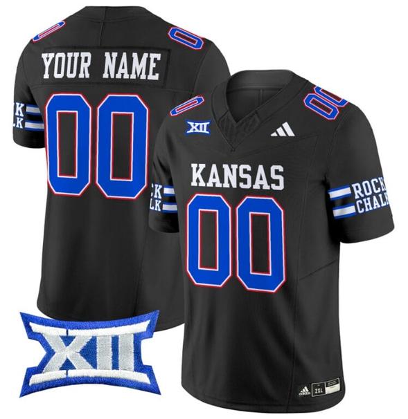 Men's Custom Kansas Jayhawks Jersey Name and Number 2024 Vapor College Football Vapor Limited Royal