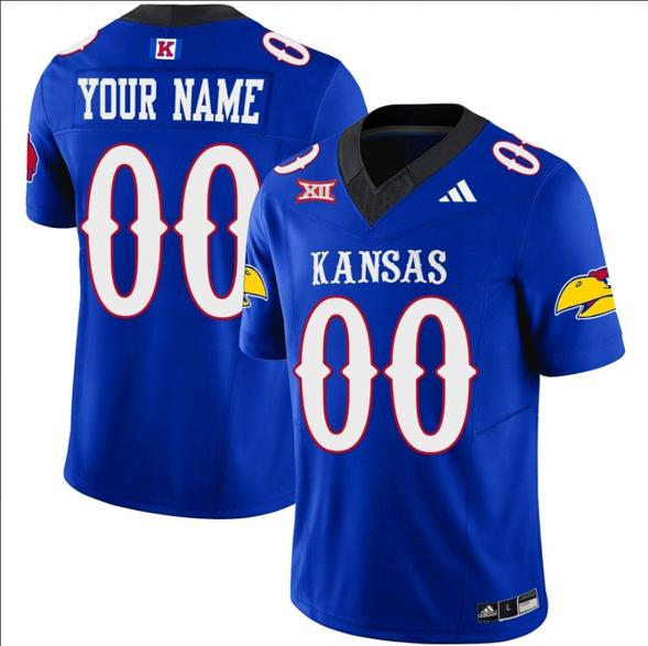 Men's Custom Kansas Jayhawks Jersey Name and Number Vapor Limited Football Stitched Royal