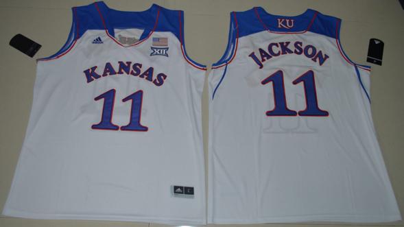 Men's Kansas Jayhawks #11 Josh Jackson NCAA Basketball Jersey Blue White