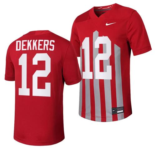 Men's Iowa State Cyclones Hunter Dekkers Jersey Throwback College Football Game Cardinal #12