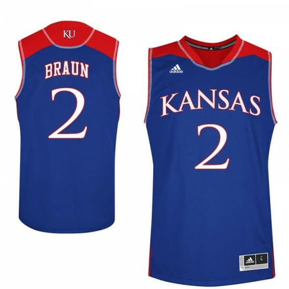 Men's Mens Kansas #2 Christian Braun Jersey Royal Alumi College Basketball Jerseys