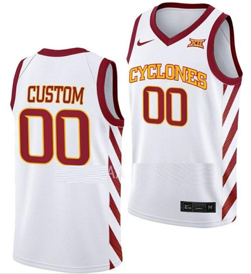 Men's Custom Iowa State Cyclones Jersey Name and Number College Basketball White