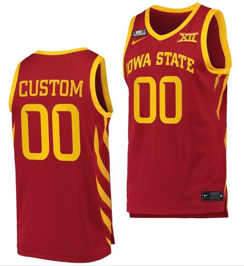 Men's Custom Iowa State Cyclones Jersey Name and Number College Basketball Cardinal