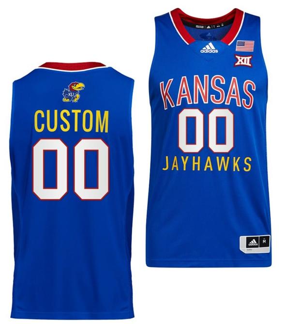 Men's Custom Kansas Jayhawks Jersey Name and Number College Basketball Throwback Royal