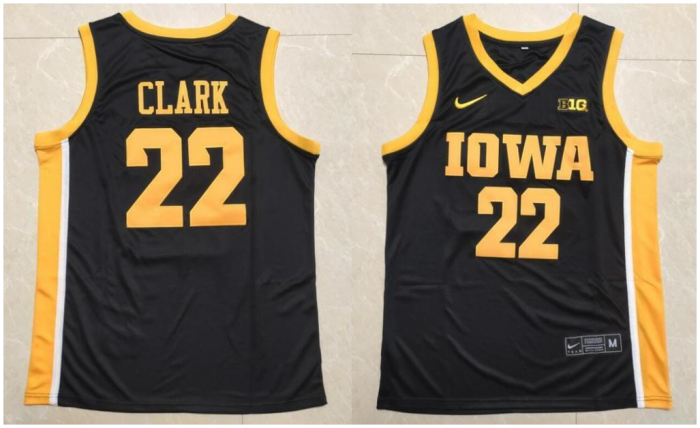 Men's Caitlin Clark Jersey #22 Iowa Hawkeyes Basketball Stitched Black