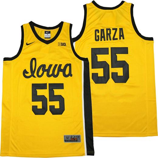 Men's Iowa Hawkeyes #55 Garza NCAA Basketball Jersey Yellow