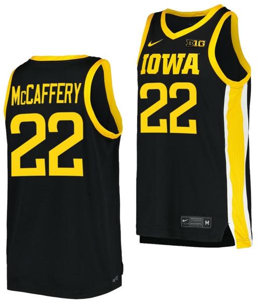 Men's Patrick McCaffery Jersey Iowa Hawkeyes College Basketball Black #22