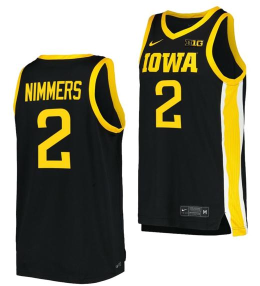 Men's Amarion Nimmers Jersey Iowa Hawkeyes College Basketball Black #2