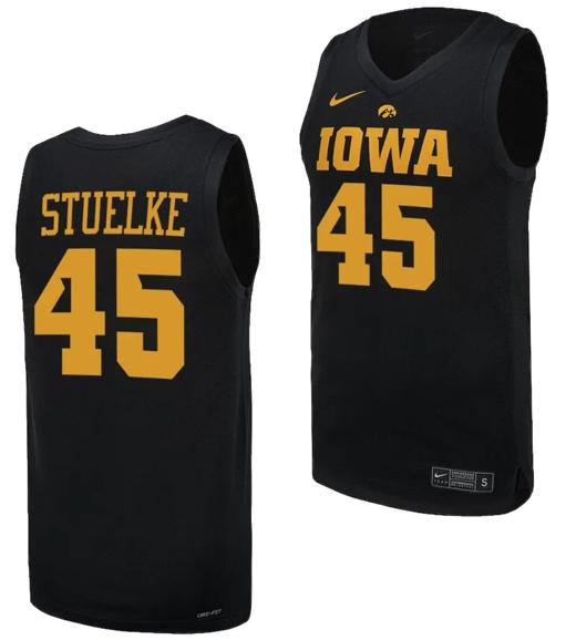 Men's Hannah Stuelke Jersey #45 Iowa Hawkeyes Basketball uniform 2023-24 Black