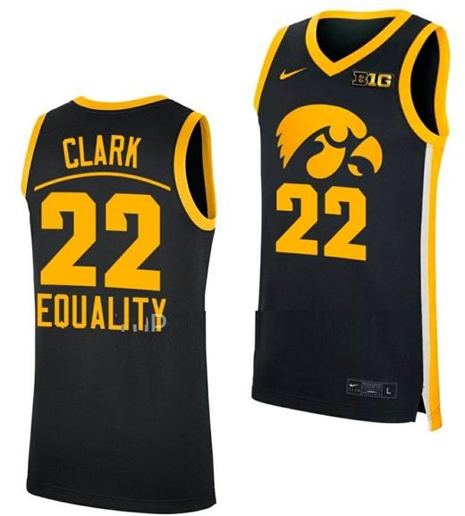 Men's Caitlin Clark Jersey Iowa Hawkeyes College Basketball Equality?Black?#22