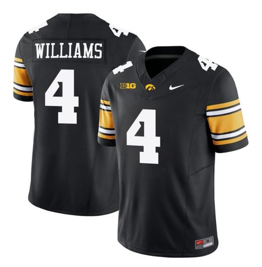 Men's Leshon Williams Jersey #4 Iowa Hawkeyes Vapor Limited College Football Black