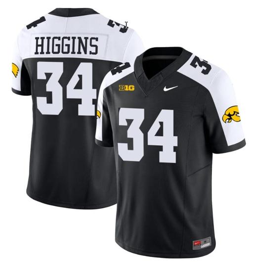 Men's Jay Higgins Jersey #34 Iowa Hawkeyes Vapor Limited College Football Black Alternate