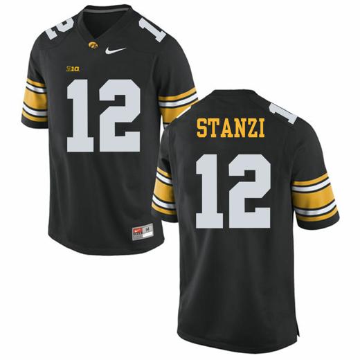 Men's Iowa Hawkeyes #12 Ricky Stanzi NCAA College Football Jersey Black