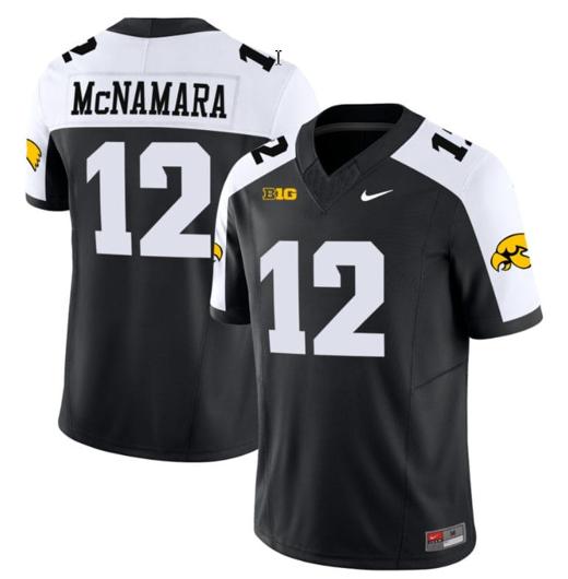 Men's Cade McNamara Jersey #12 Iowa Hawkeyes Vapor Limited College Football Black Alternate