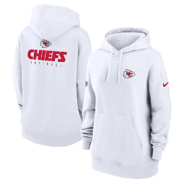 Men's Kansas City Chiefs White Sideline Club Fleece Pullover Hoodie