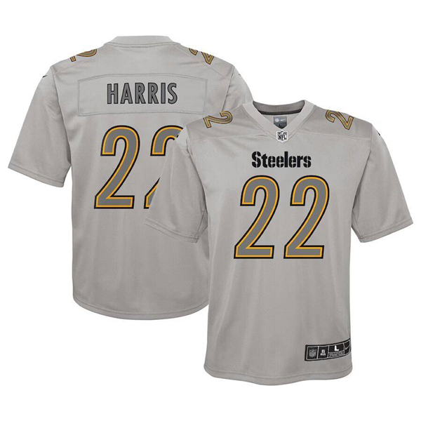 Toddlers Pittsburgh Steelers #22 Najee Harris Gray Atmosphere Fashion Football Stitched Jersey