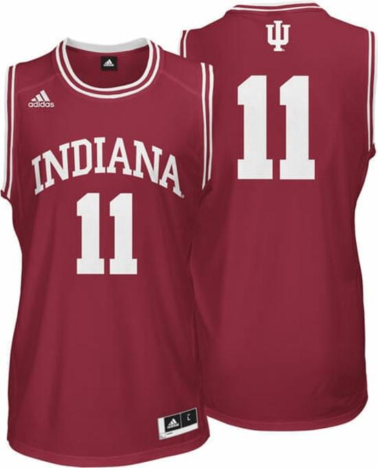 Men's Indiana Hoosiers #11 Isiah Thomas NCAA Basketball Jersey Red Logo