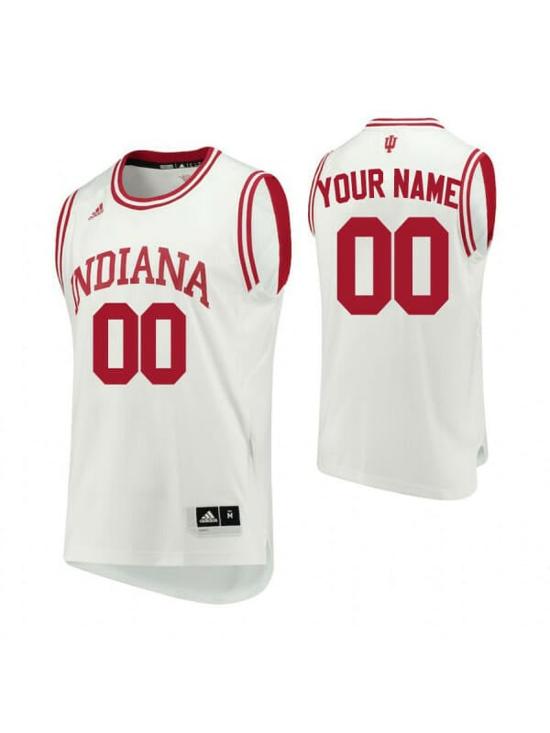 Men's Custom Indiana Hoosiers Jersey College Basketball Name and Number White