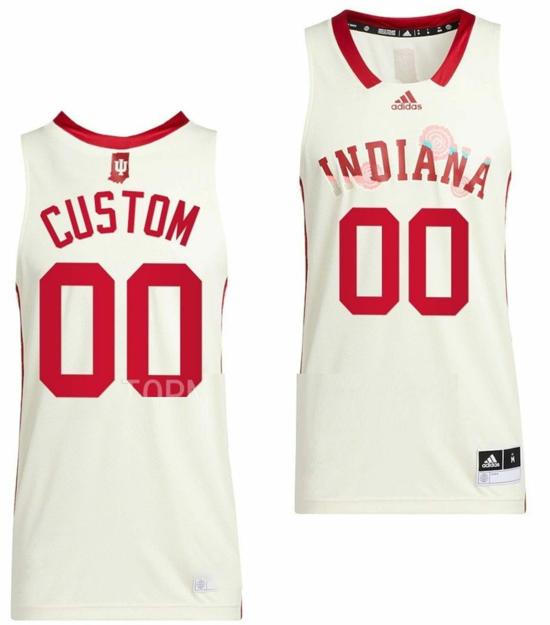 Men's Custom Indiana Hoosiers Jersey Name and Number College Basketball Honoring Cream