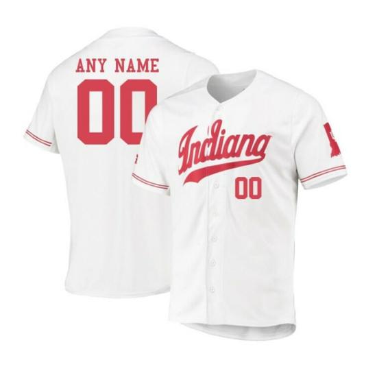 Men's Custom Indiana Hoosiers Jersey Name and Number Baseball NCAA College White