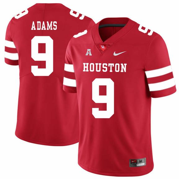 Men's Houston Cougars #9 Matthew Adams College Football Jersey Red