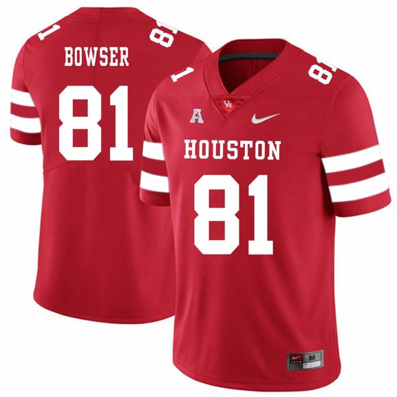 Men's Houston Cougars #81 Tyus Bowser College Football Jersey Red