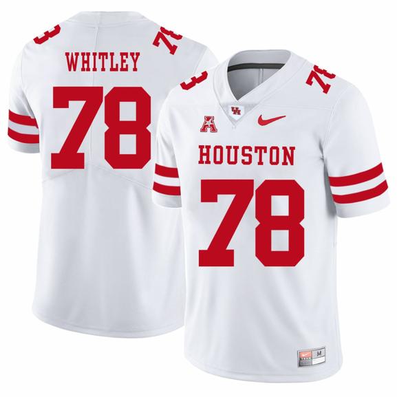 Men's Houston Cougars #78 Wilson Whitley College Football Jersey White