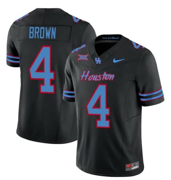 Men's Houston Cougars Oilers Samuel Brown Jersey #4 Inspired Vapor College Football 2023 All Stitched Black