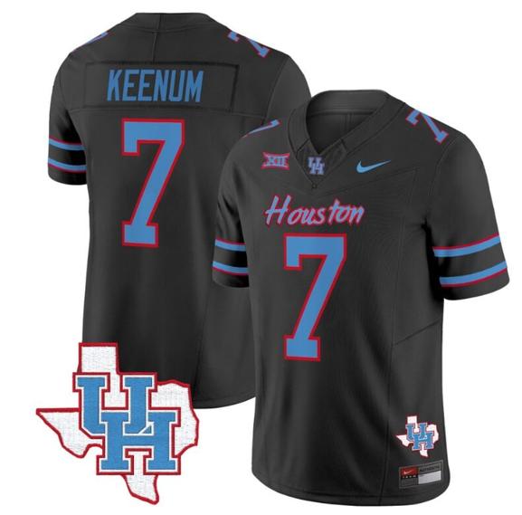 Men's Case Keenum Jersey #7 Houston Cougars Oilers Jersey Inspired Vapor College Football Limited Stitched Black