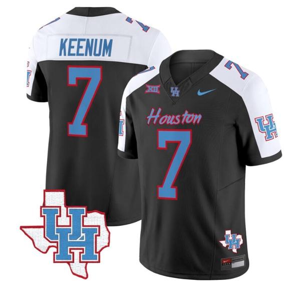 Men's Case Keenum Jersey #7 Houston Cougars Oilers Jersey Inspired Vapor College Football Limited Stitched Black Alternate