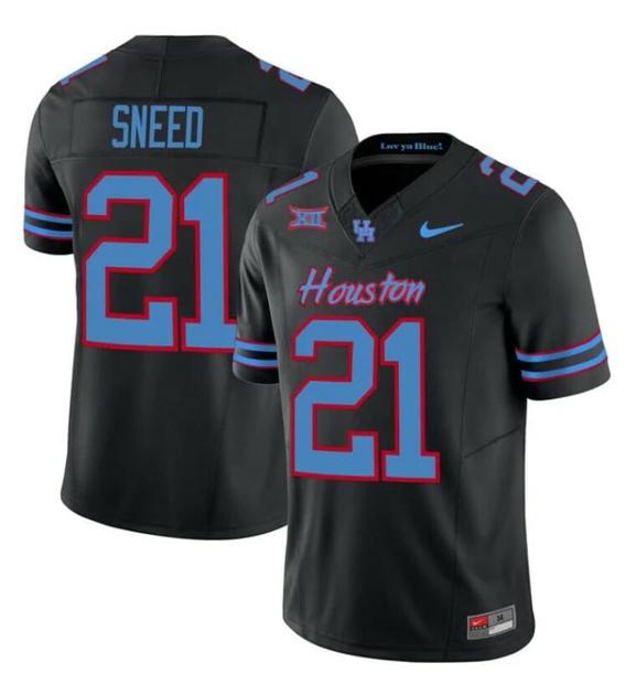 Men's Houston Cougars Oilers Stacy Sneed Jersey #21 Inspired Vapor College Football 2023 All Stitched Black