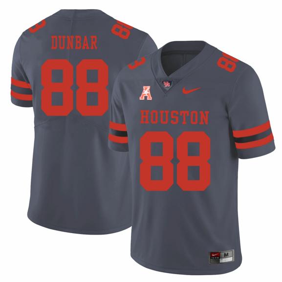 Men's Houston Cougars #88 Steven Dunbar College Football Jersey Gray