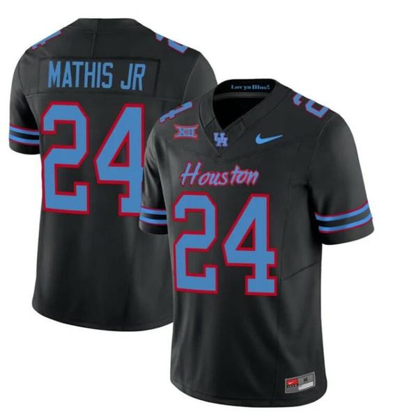 Men's Houston Cougars Oilers Tony Mathis Jr Jersey #24 Inspired Vapor College Football 2023 All Stitched Black