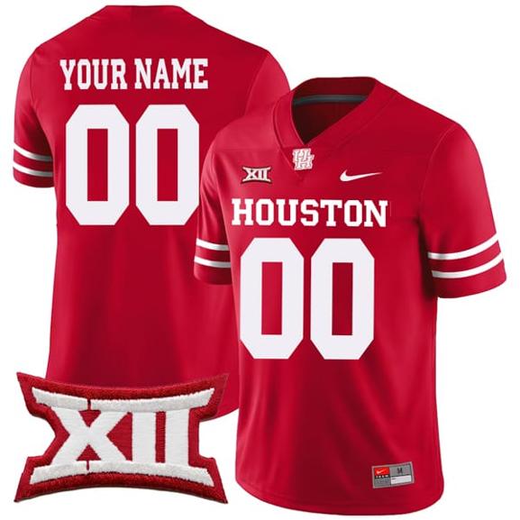 Men's Custom Houston Cougars Jersey Name and Number College Football Alternate Red All Stitched