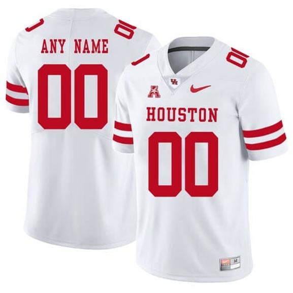 Men's Custom Houston Cougars Jersey White College Football