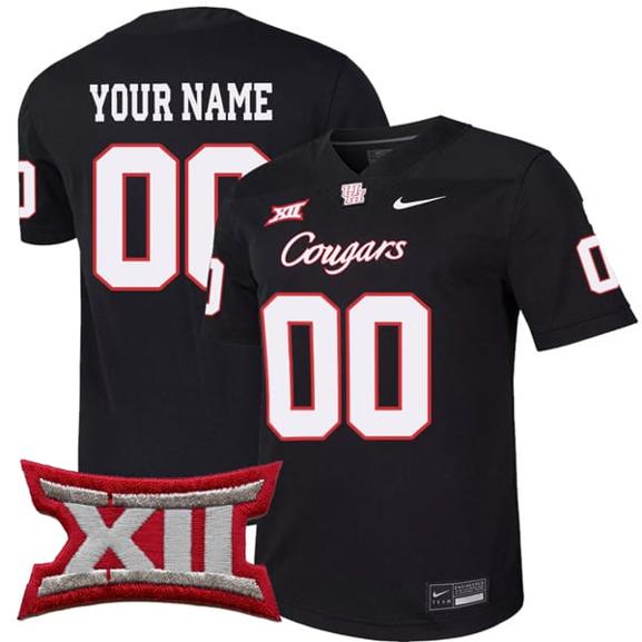 Men's Custom Houston Cougars Jersey Name and Number College Football Black All Stitched