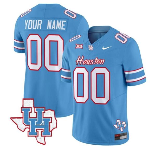 Men's Custom Houston Cougars Jersey Name and Number Inspired Vapor College Football Limited All Stitched Blue