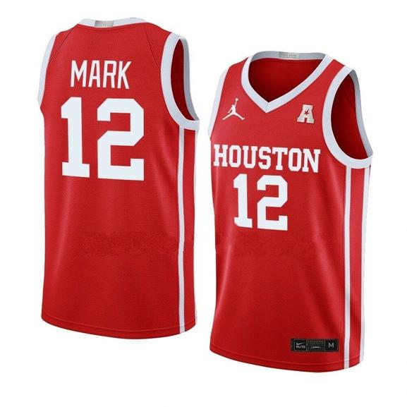 Men's #12 Tramon Mark Jersey Houston Cougars College Basketball Red